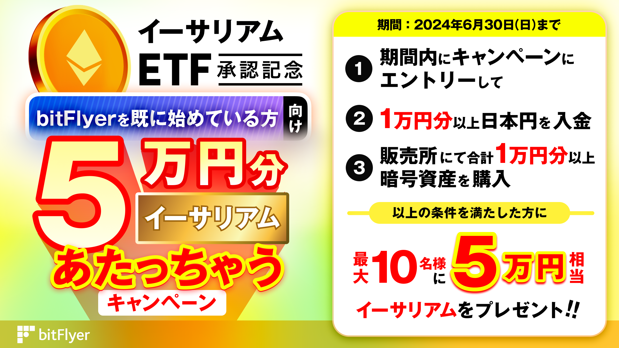 ETHのETF承認記念キャンペーン
